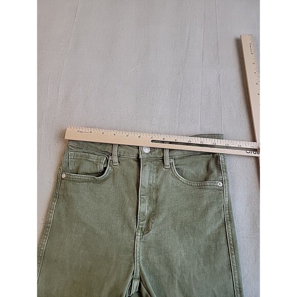 We The Free Jeans Womens Crop 26x26.5 Distressed Green Mid Rise Frayed Stretch - Picture 8 of 16